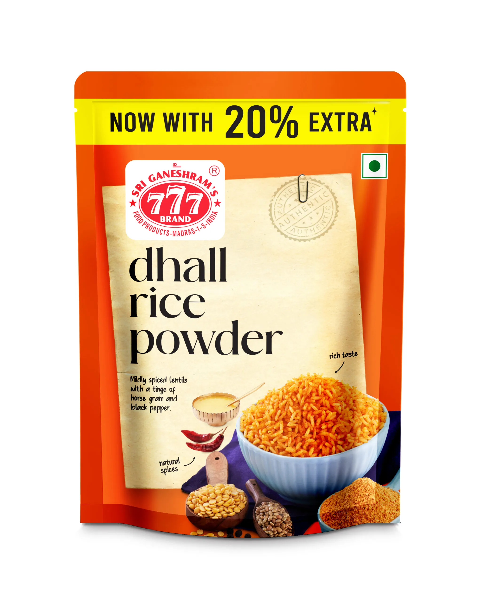 777_-Dhall-Rice-Powder_SP-scaled-2 777 Spiced Dhal Pwd 165 gm x 10 x 12 - Image 1